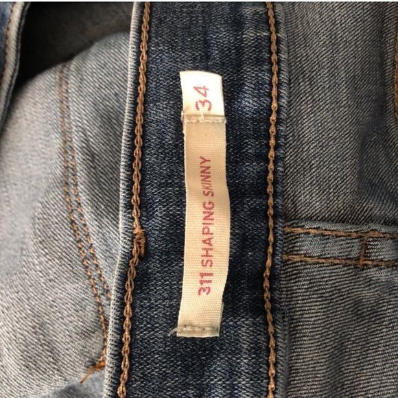 Levi's Jeans Shaping Skinny Leg Mid Rise Distressed Blue Denim Jeans Pants - Picture 7 of 9